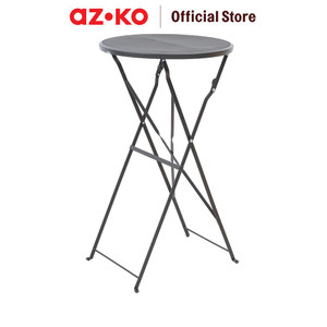 [EZO.0802655] AZKO Soleil Preston Meja Bar Lipat Round - Cokelat Sandy Coffee Meja Luar Ruangan Garden Table Balcony Desk Furnitur Taman Outdoor Furniture