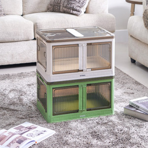 [EZO.0802688] AZKO Stora Kotak Penyimpanan Lipat Dengan Tutup Wadah Kotak Simpan Serbaguna Foldable Storage Box Boks Organizer - Hijau