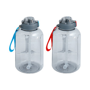 [EZO.0802696] AZKO Kris Handy Botol Minum Water Drinking Bottle Botol Air Bpa Free Wadah Minuman Perlengkapan Minum Drinkware - Biru/Abu-abu