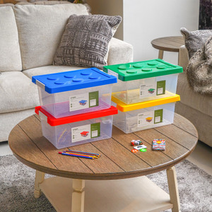 [EZO.0802707] AZKO Stora 36.2X24.6X16.5 cm Kotak Penyimpanan Anak Brick Container Box Kotak Serbaguna Wadah Simpan Storage Box Boks Organizer - Kuning