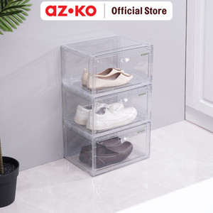 [EZO.0802714] AZKO Stora Kotak Sepatu Side Open Shoe Box Storage Container Sepatu Wadah Penyimpanan Alas Kaki