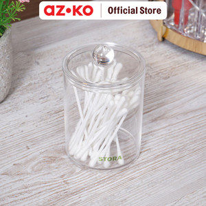 [EZO.0802717] AZKO Stora Tempat Penyimpanan Cotton Buds Round Wadah Korek Kuping Tempat Alat Pembersih Telinga Aksesoris Kamar Mandi Perlengkapan Kecantikan