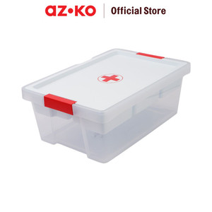 [EZO.0802720] AZKO Tatay 7 ltr Kotak Obat P3K Red Cross Org Tempat Obat-Obatan Medicine Box Organizer P3K