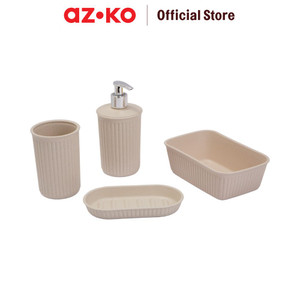 [EZO.0802721] AZKO Tatay Set 4 Pcs Baobab Ecohome Perlengkapan Kamar Mandi Liquid Soap Shampoo Dispenser Botol Sabun Sampo Serbaguna Set Aksesoris Kamar Mandi Perlengkapan Rumah Tangga Tempat Sabun Batang