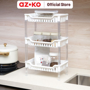[EZO.0802725] AZKO Stora Ukuran S Rak Penyimpanan 3 Tingkat - Putih Organizer Serbaguna Tempat Simpan Barang Multifungsi Rak Storage Perlengkapan Rumah Tangga