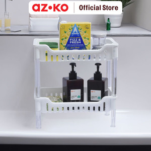 [EZO.0802726] AZKO Stora Ukuran S Rak Penyimpanan 2 Tingkat - Putih Organizer Serbaguna Tempat Simpan Barang Multifungsi Rak Storage Perlengkapan Rumah Tangga