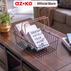 [EZO.0802728] AZKO Stora 44X32X15 cm Keranjang Organizer Meja Dengan Dua Handle Desk Storage Basket Tempat Alat Tulis Minimalis Serbaguna Wadah Penyimpanan Multifungsi Organizer Meja