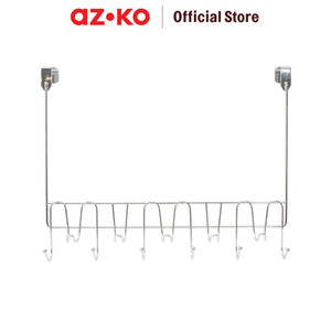 [EZO.0802732] AZKO Stora 44.8X34.5X5 cm Gantungan Dinding 6 Kait - Silver Pengait Multifungsi Tembok Clothes Hook Tempat Gantung Pakaian Barang Serbaguna