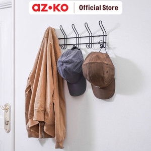 [EZO.0802734] AZKO Stora 43.2X15.5X5.5 cm Gantungan Dinding 5 Kait - Hitam Pengait Multifungsi Tembok Clothes Hook Tempat Gantung Pakaian Barang Serbaguna