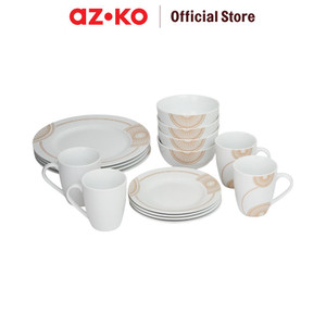 [EZO.0802746] AZKO Delicia Set 16 Pcs Egypt Perlengkapan Makan Premium Dinner Set Plate Aesthetic Eating Utensils Peralatan Makan Set Piring Gelas Mangkok