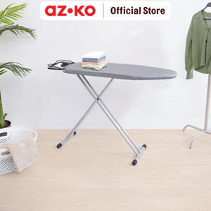 [EZO.0802747] AZKO Stora 117X33X81 cm Meja Setrika Lipat - Abu-Abu Metalik Papan Setrikaan Alas Tempat Setrika Ironing Board Perlengkapan Rumah Tangga