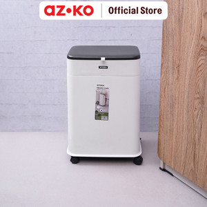 [EZO.0802756] AZKO Stora 20 ltr Tempat Sampah Elevatable Dengan Roda - Putih Tong Sampah Wadah Pembuangan Alat Kebersihan Indoor Trash Bin