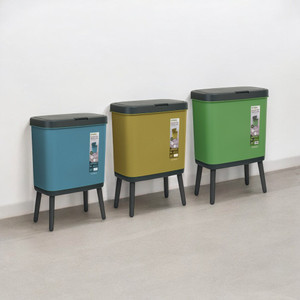[EZO.0802759] AZKO Stora Tempat Sampah Dengan Kaki Penyangga Tong Sampah Wadah Pembuangan Alat Kebersihan Indoor Trash Bin - Hijau