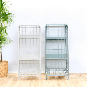 [EZO.0802768] AZKO Stora Rak Kawat 3 Tingkat Storage Rack Metal Tempat Penyimpanan Serbaguna Rak Barang Organizer Gudang Storage Rack Metal Tempat Penyimpanan Serbaguna Rak Barang Dokumen Arsip Organizer Kantor Sekolah - Biru