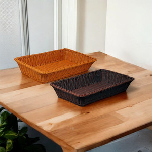 [EZO.0802773] AZKO Stora 55X35X1 cm Keranjang Parcel Plastik Storage Basket Kotak Penyimpanan Serbaguna Bin Organizer Tempat Simpan Barang - Cokelat