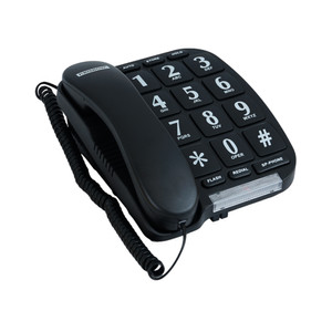 [EZO.0802778] AZKO Krisbow Telepon Analog Big Button Telephone Telpon Rumah Alat Komunikasi Elektronik Tangga Hotel Restoran - Hitam