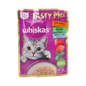 [EZO.0802780] AZKO Whiskas 7 gr Makanan Kucing Basah Adult Tasty Mix Pakan Kucing Cat Food Kebutuhan Hewan Peliharaan - Salmon Spinach