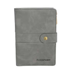 [EZO.0802798] AZKO Passport Dompet Paspor Multifungsi Passport Wallet Tempat Passport Id Card Serbaguna Card Holder Aksesoris Travel - Abu-abu