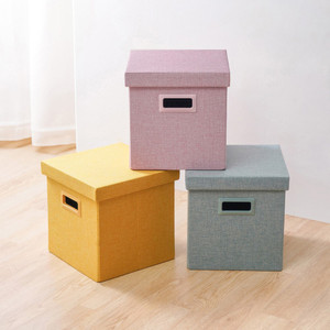 [EZO.0802812] AZKO Stora 3X3 cm Kotak Penyimpanan Lipat Soft Dengan Tutup Wadah Kotak Simpan Serbaguna Foldable Storage Box Dengan Handle Boks Organizer - Kuning