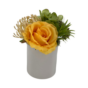 [EZO.0802826] AZKO Arthome 9.5 cm Bunga Artifisial Mix Tumbuhan Buatan Bunga Hias Cantik Sintetis Tanaman Artificial Dekorasi Flower Pajangan Rumah Serbaguna Hiasan Properti Foto - Kuning