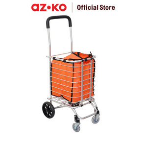 [EZO.0802852] AZKO Passport Troli Belanja Aluminium - Silver Alat Pengangkut Barang Dengan Roda Foldable Shopping Cart Trolley Belanja