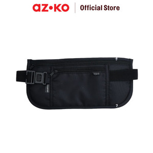 [EZO.0802853] AZKO Passport Tas Pinggang Dengan Rfid Block Protection - Hitam Waist Bag Mini Bag Fanny Pack Tas Sabuk Cowok Fashion Pria