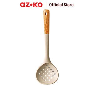 [EZO.0802878] AZKO Kris Sendok Saring Silikon Pr01 - Abu-Abu Skimmer Spoon Spatula Berlubang Sutil Saringan Pemisah Peralatan Masak Perlengkapan Dapur