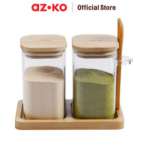 [EZO.0802888] AZKO Kris 250 ml Set 2 Pcs Greek Tempat Bumbu Dapur Kaca Borosilicate Spice Jar Tempat Penyimpanan Bumbu Perlengkapan Dapur Seasoning Jar