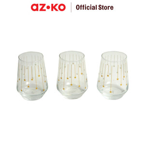 [EZO.0802896] AZKO Delicia 380 ml Set 3 Pcs Sterne Gelas Stemless Cup Gelas Beling Wadah Minuman Peralatan Minum Food Grade Drinkware