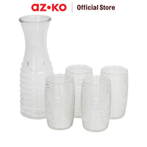 [EZO.0802900] AZKO Delicia Set 5 Pcs Ziana Teko Carafe & Gelas Set Water Jug With Glass Pitcher Dengan Tutup Dan Handle Wadah Penyimpanan Air Peralatan Minum