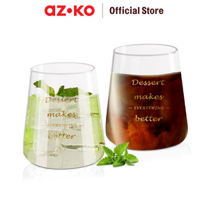 [EZO.0802918] AZKO Delicia 460 ml Set 2 Pcs Goldie Gelas Borosilikat Cup Wadah Minuman Peralatan Minum Food Grade Drinkware