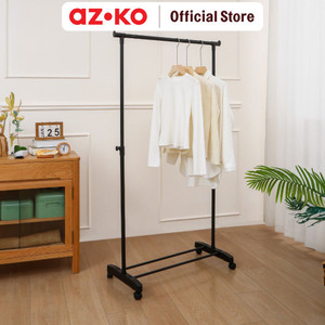 [EZO.0802921] AZKO Stora 86.5X40X95.5-171.5 cm Gantungan Pakaian - Hitam Stand Hanger Gantungan Baju Berdiri Clothes Organizer Standing Clothing Rack