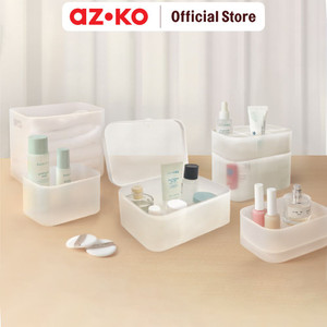 [EZO.0802924] AZKO Stora 22X15X10.3 cm Kotak Penyimpanan Frosted Dengan Tutup Storage Box With Lid Tempat Alat Tulis Makeup Aksesoris Serbaguna Wadah Penyimpanan Multifungsi Organizer Meja