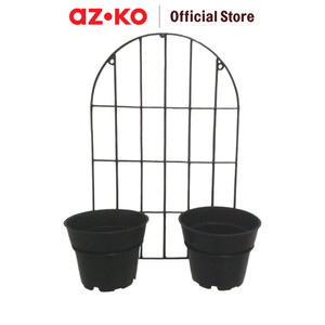 [EZO.0802946] AZKO Arthome 40 cm Rak Tanaman Gantung Mesh 2 Pot Plant Rak Rak Tumbuhan Serbaguna Peralatan Berkebun Standing Pot
