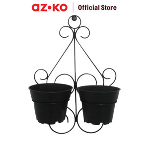 [EZO.0802947] AZKO Arthome 40 cm Rak Tanaman Gantung 2 Pot Plant Rak Rak Tumbuhan Serbaguna Peralatan Berkebun Pot Gantung