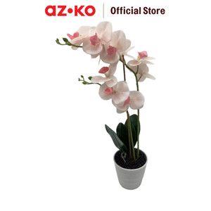 [EZO.0802950] AZKO Arthome 51 cm Bunga Artifisial Orchid 2 Steam Dengan Pot Plt - Peach Tumbuhan Buatan Bunga Hias Cantik Sintetis Tanaman Artificial Dekorasi Flower Pajangan Rumah Serbaguna Hiasan Properti Foto