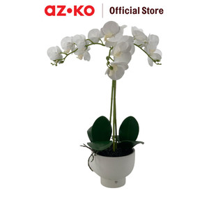 [EZO.0802951] AZKO Arthome 60 cm Bunga Artifisial Orchid 3 Stem Dengan Pot Crm - Ungu Tumbuhan Buatan Bunga Hias Cantik Sintetis Tanaman Artificial Dekorasi Flower Pajangan Rumah Serbaguna Hiasan Properti Foto