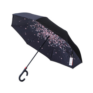 [EZO.0802982] AZKO Passport 15 cm Payung Stick Reversible Stick Umbrella Umbrella Alat Peneduh Payung Stick Travel Pelindung Hujan - Sakura