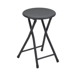 [EZO.0802989] AZKO Soleil Jarvis Bangku Lipat Stool Metal Multifunctional Folding Stool Tempat Duduk Lipat Serbaguna House Furniture - Hitam
