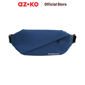 [EZO.0803018] AZKO Passport Warren Tas Pinggang - Biru Navy Waist Bag Mini Bag Fanny Pack Tas Sabuk Cowok Fashion Pria