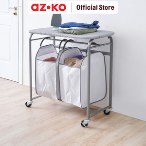 [EZO.0803086] AZKO Stora 81.5X42X86.5 cm Meja Setrika Dengan Kantong Laundry Papan Setrikaan Alas Tempat Setrika Ironing Board Perlengkapan Rumah Tangga