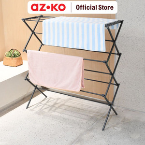 [EZO.0803087] AZKO Stora 57.5-101X41X105 cm Jemuran Indoor Expandable - Abu-Abu Tua Tempat Jemur Baju Dalam Ruangan Drying Rack Gantungan Laundry Perlengkapan Rumah Tangga
