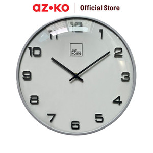 [EZO.0803089] AZKO Arthome 35 cm Spica Jam Dinding - Abu-Abu Wall Clock Jam Tembok Analog Aesthetic Dekorasi Rumah Hiasan Dinding
