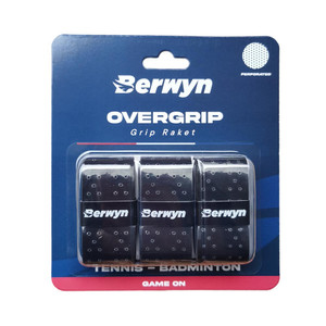 [EZO.0803180] AZKO Berwyn Overgrip Badminton Perforated Grip Raket Over Grip Racket Badminton Perlengkapan Alat Olahraga Aksesoris Badminton - Hitam