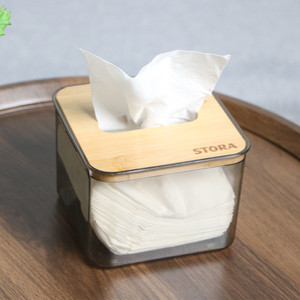 [EZO.0803253] AZKO Stora Kotak Tisu Dengan Tutup Bambu Tissue Box Holder Kotak Tisu Aesthetic Wadah Penyimpanan Tisyu Perlengkapan Rumah Tangga - 11.5x11.5x9cm