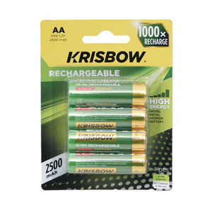 [EZO.0803254] AZKO Krisbow Baterai Rechargeable Aa Batre Isi Ulang Peralatan Elektronik Battery Rechargeable - 2500 mAh