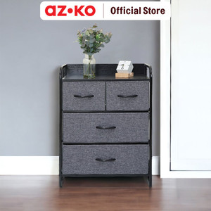 [EZO.0803259] AZKO Stora Laci Penyimpanan 4 Tingkat Soft - Abu-Abu
