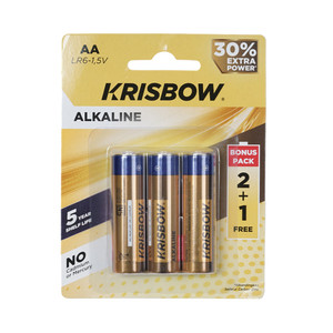 [EZO.0803291] AZKO Krisbow Set 18 Pcs Baterai Alkaline Aa Lr6-1.5V