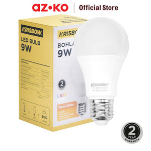 [EZO.0803294] AZKO Krisbow Bohlam Led Lumi 9 watt 900Lm Warm White - Kuning