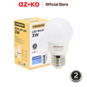[EZO.0803298] AZKO Krisbow Lumi Bohlam Led 3 watt Cool Daylight - Putih